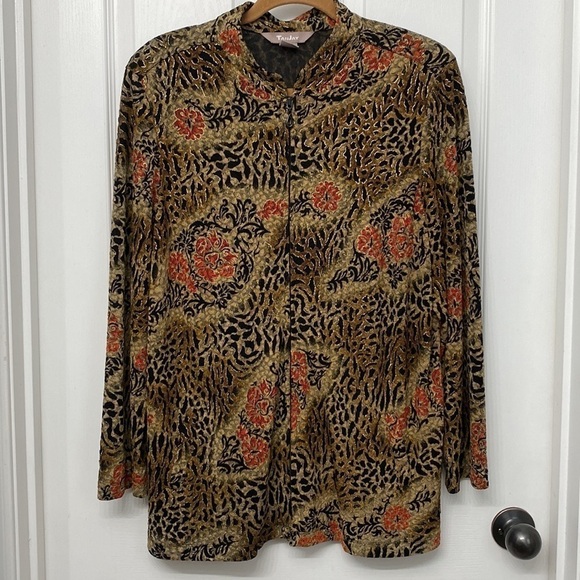 TanJay Vintage Women's Zip Up Jacket Animal Print Size Large - Picture 13 of 13